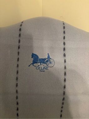 Celine Blue Horse & Carriage Logo Throw Blanket